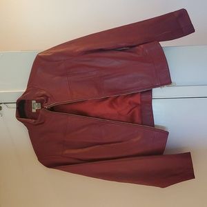 Red Vintage Leather Jacket size 10